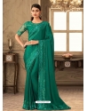 Aqua Mint Designer Wedding Wear Sari