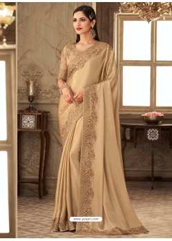 Gold Designer Wedding Wear Sari