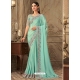 Sky Blue Designer Wedding Wear Sari