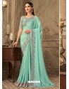 Sky Blue Designer Wedding Wear Sari