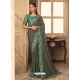 Grayish Green Designer Wedding Wear Sari