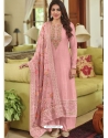 Pink Designer Pure Maheshwari Viscose Silk Palazzo Suit
