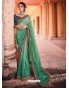 Aqua Mint Designer Wedding Wear Sari