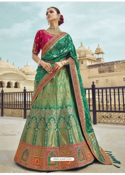 Green Designer Wedding Wear Heavy Lehenga Choli