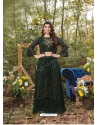 Dark Green Readymade Designer Faux Georgette Palazzo Suit