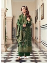 Dark Green Designer Pure Viscose Dola Jacquard Palazzo Suit