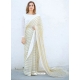 White Designer Blooming Georgette Wedding Wear Sari