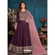 Purple Designer Party Wear Art Silk Anarkali Suit