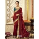 Maroon Designer Silk Wedding Wear Sari