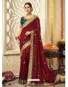 Maroon Designer Silk Wedding Wear Sari