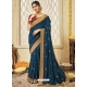 Dark Blue Designer Silk Wedding Wear Sari