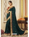 Teal Designer Silk Wedding Wear Sari