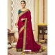 Rose Red Designer Silk Wedding Wear Sari