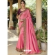 Pink Designer Chinnon Georgette Wedding Wear Sari