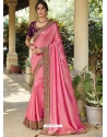 Pink Designer Chinnon Georgette Wedding Wear Sari