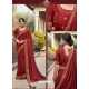 Maroon Designer Chinnon Georgette Wedding Wear Sari