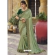 Pista Green Designer Chinnon Georgette Wedding Wear Sari