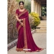 Rose Red Designer Chinnon Georgette Wedding Wear Sari