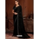 Black Designer Satin Silk Wedding Wear Sari