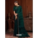 Teal Designer Satin Silk Wedding Wear Sari