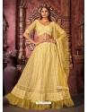 Light Yellow Designer Wedding Wear Net Lehenga Choli