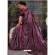 Deep Wine Designer Pure Shaded Crepe Wedding Wear Sari