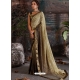 Gold Designer Pure Shaded Crepe Wedding Wear Sari