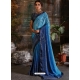 Blue Designer Pure Shaded Crepe Wedding Wear Sari