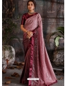 Pink Designer Pure Shaded Crepe Wedding Wear Sari