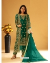 Aqua Mint Designer Festive Wear Heavy Butterfly Net Wedding Suit