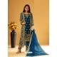 Dark Blue Designer Festive Wear Heavy Butterfly Net Wedding Suit