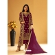 Deep Wine Designer Festive Wear Heavy Butterfly Net Wedding Suit