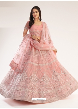 Baby Pink Designer Bridal Wear Lehenga Choli
