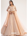 Light Orange Designer Bridal Wear Lehenga Choli