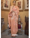 Light Orange Designer Silk Wedding Wear Sari