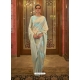 Sky Blue Designer Silk Wedding Wear Sari