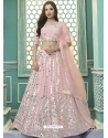 Baby Pink Designer Wedding Wear Lehenga Choli