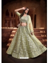 Pista Green Designer Wedding Wear Lehenga Choli