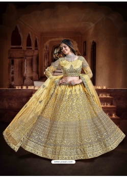 Light Yellow Designer Wedding Wear Lehenga Choli