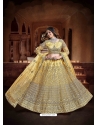 Light Yellow Designer Wedding Wear Lehenga Choli