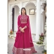 Rose Red Designer Party Wear Faux Georgette Anarkali Suit