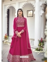 Rose Red Designer Party Wear Faux Georgette Anarkali Suit