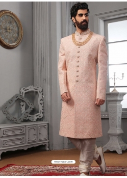 Baby Pink Exclusive Readymade Designer Indowestern Sherwani