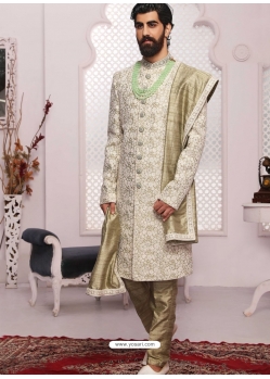 Olive Green Exclusive Readymade Designer Indowestern Sherwani