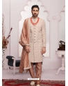 Light Orange Exclusive Readymade Designer Indowestern Sherwani