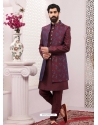 Maroon Exclusive Readymade Designer Indowestern Sherwani