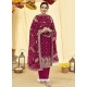 Rose Red Designer Faux Blooming Georgette Palazzo Suit