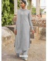 Light Grey Designer Faux Georgette Palazzo Suit