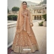 Light Orange Designer Wedding Wear Lehenga Choli