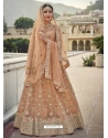 Light Orange Designer Wedding Wear Lehenga Choli